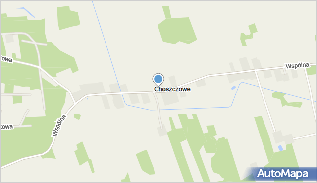 Choszczowe gmina Zabrodzie, Wspólna, mapa Choszczowe gmina Zabrodzie