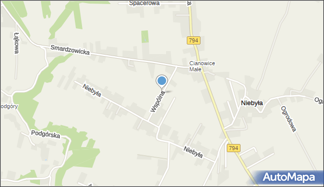 Cianowice, Wspólna, mapa Cianowice