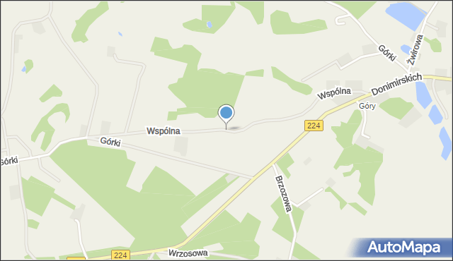 Donimierz gmina Szemud, Wspólna, mapa Donimierz gmina Szemud