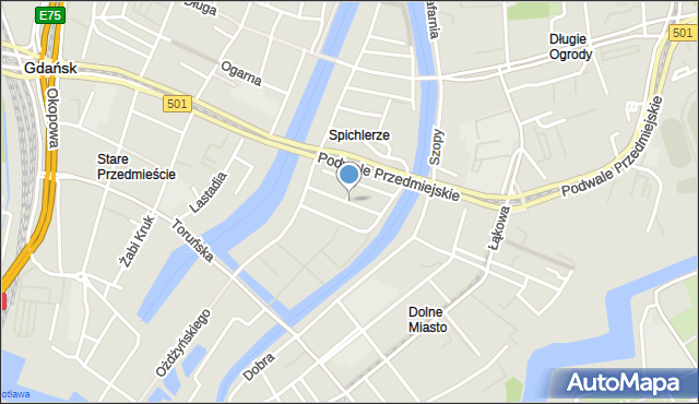 Gdańsk, Wspornikowa, mapa Gdańska