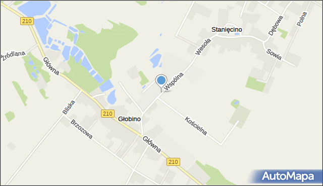 Głobino, Wspólna, mapa Głobino