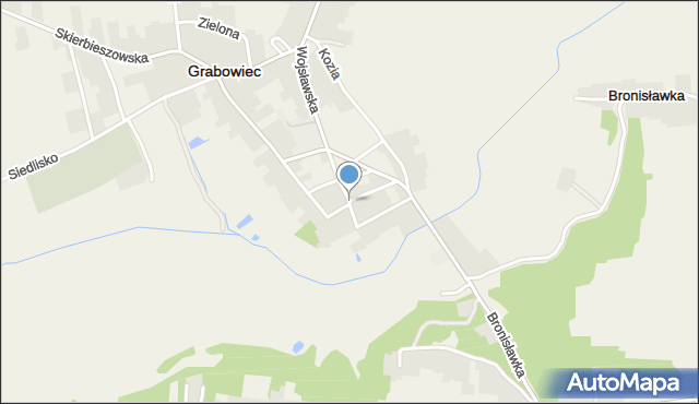 Grabowiec powiat zamojski, Wspólna, mapa Grabowiec powiat zamojski