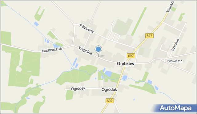 Grębków, Wspólna, mapa Grębków