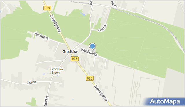 Grodków gmina Psary, Wschodnia, mapa Grodków gmina Psary