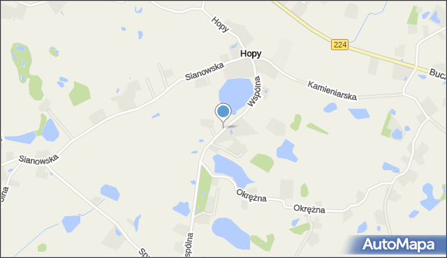 Hopy, Wspólna, mapa Hopy
