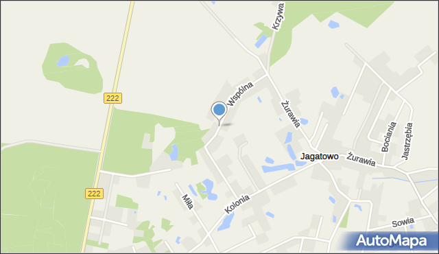 Jagatowo, Wspólna, mapa Jagatowo