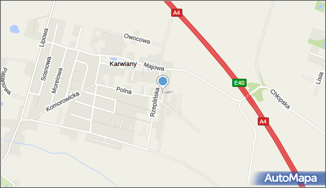 Karwiany, Wspólna, mapa Karwiany