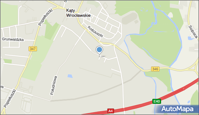 Kąty Wrocławskie, Wspólna, mapa Kąty Wrocławskie