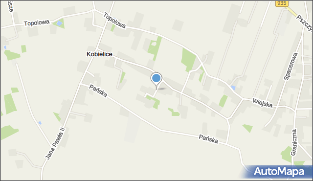 Kobielice gmina Suszec, Wspólna, mapa Kobielice gmina Suszec