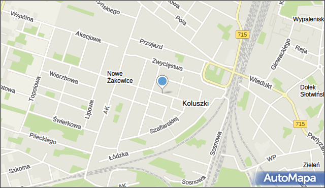 Koluszki, Wschodnia, mapa Koluszki