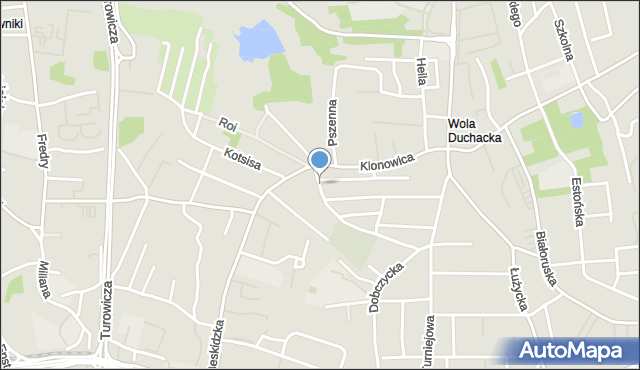 Kraków, Wspólna, mapa Krakowa