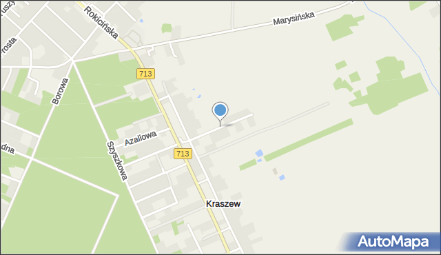 Kraszew gmina Andrespol, Wschodnia, mapa Kraszew gmina Andrespol