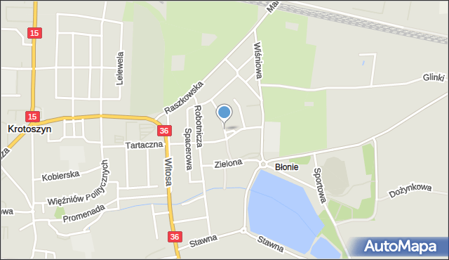 Krotoszyn, Wspólna, mapa Krotoszyna