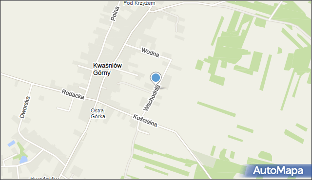 Kwaśniów Górny, Wschodnia, mapa Kwaśniów Górny