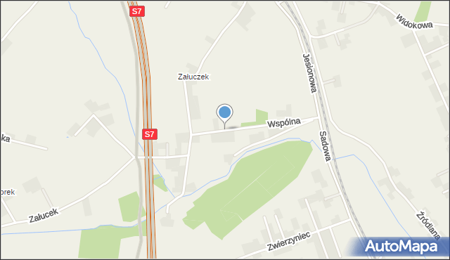 Łuczyce gmina Kocmyrzów-Luborzyca, Wspólna, mapa Łuczyce gmina Kocmyrzów-Luborzyca