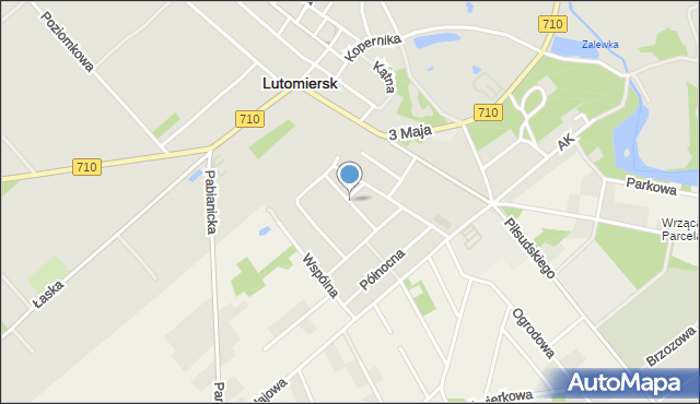 Lutomiersk, Wschodnia, mapa Lutomiersk