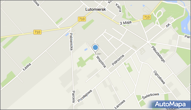 Lutomiersk, Wspólna, mapa Lutomiersk