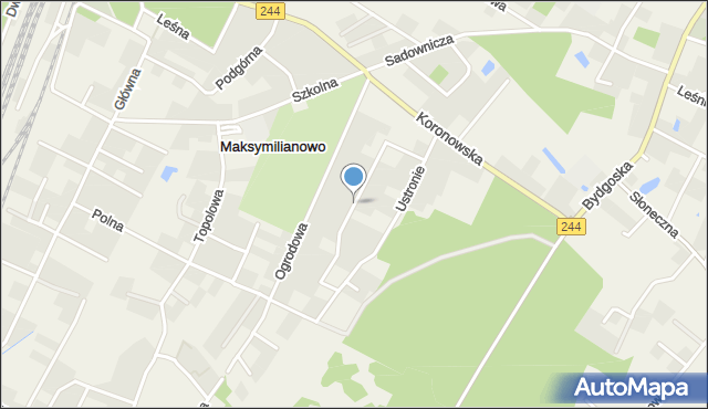 Maksymilianowo gmina Osielsko, Wspólna, mapa Maksymilianowo gmina Osielsko
