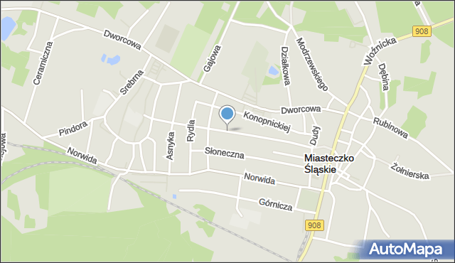 Miasteczko Śląskie, Wspólna, mapa Miasteczko Śląskie