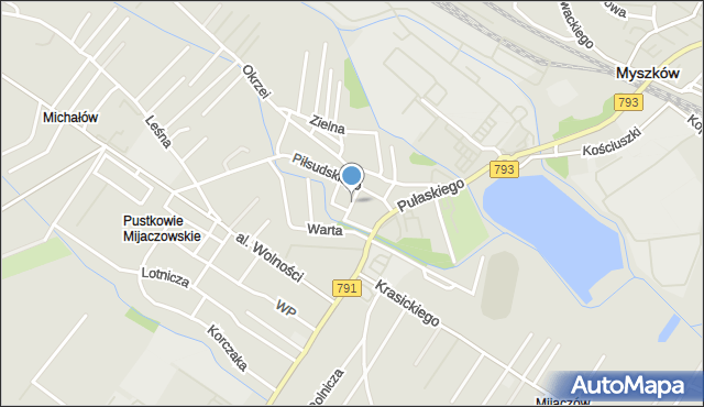 Myszków, Wspólna, mapa Myszków