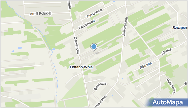 Odrano-Wola, Wschodnia, mapa Odrano-Wola