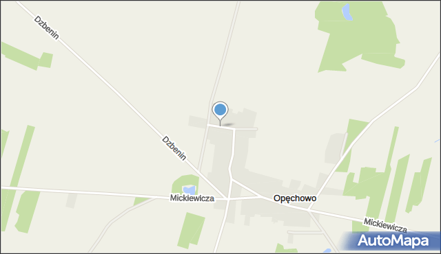 Opęchowo, Wspólna, mapa Opęchowo