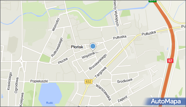 Płońsk, Wspólna, mapa Płońsk