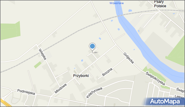 Przyborki, Wspólna, mapa Przyborki