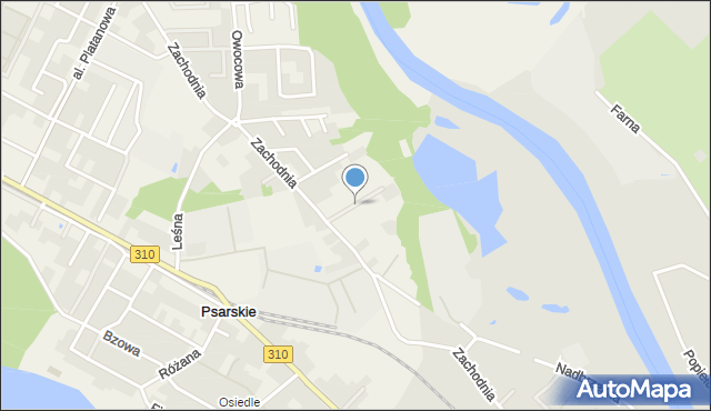 Psarskie gmina Śrem, Wschodnia, mapa Psarskie gmina Śrem