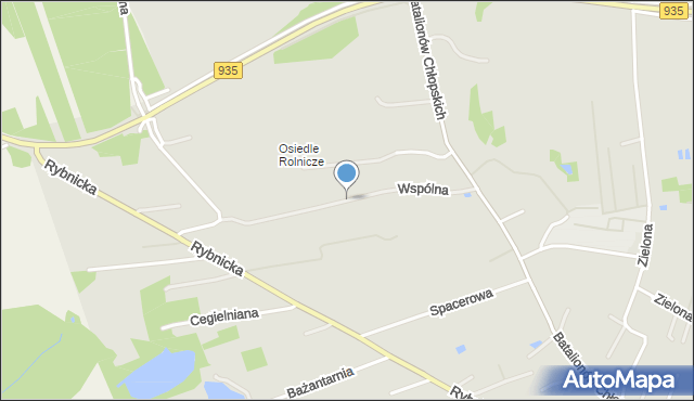 Pszczyna, Wspólna, mapa Pszczyny