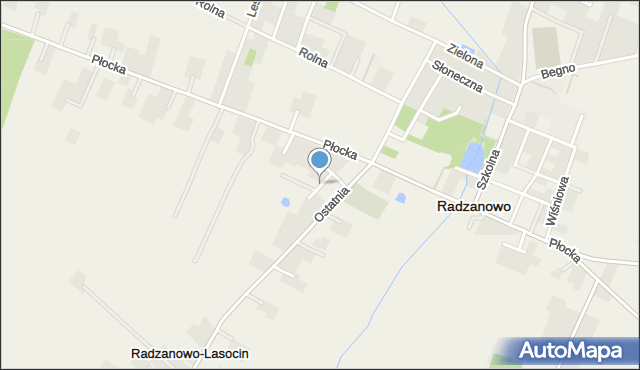 Radzanowo, Wspólna, mapa Radzanowo