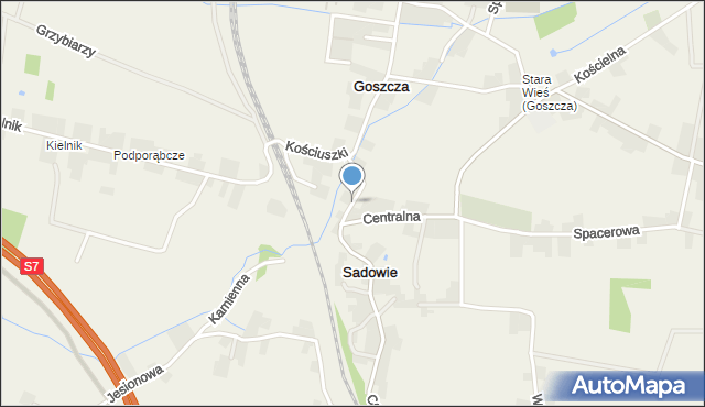 Sadowie gmina Kocmyrzów-Luborzyca, Wspólna, mapa Sadowie gmina Kocmyrzów-Luborzyca