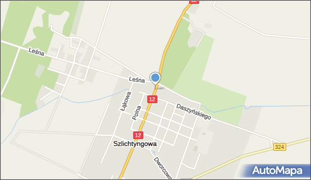 Szlichtyngowa, Wschowska, mapa Szlichtyngowa