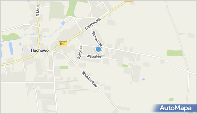 Tłuchowo, Wspólna, mapa Tłuchowo