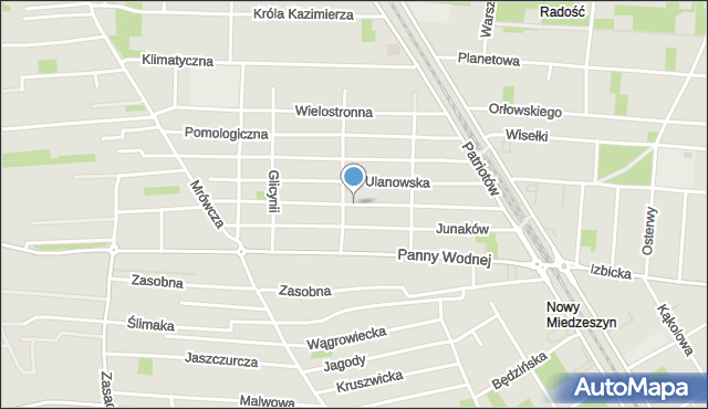 Warszawa, Wspomnień, mapa Warszawy