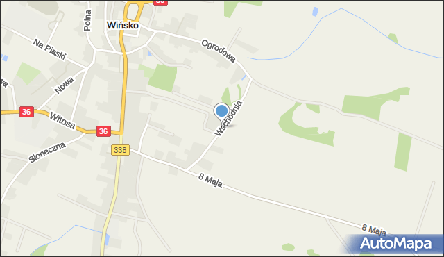 Wińsko, Wschodnia, mapa Wińsko