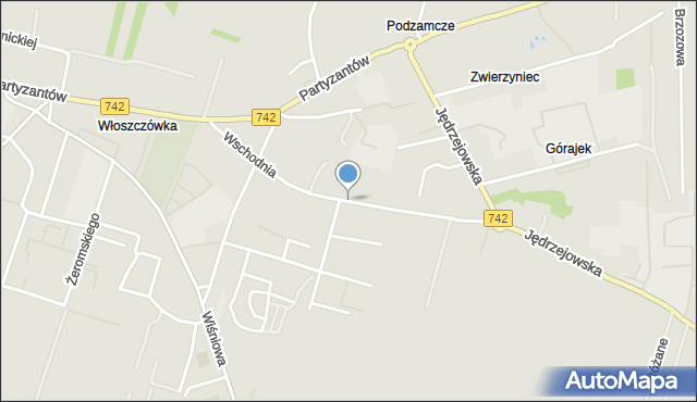 Włoszczowa, Wschodnia, mapa Włoszczowa