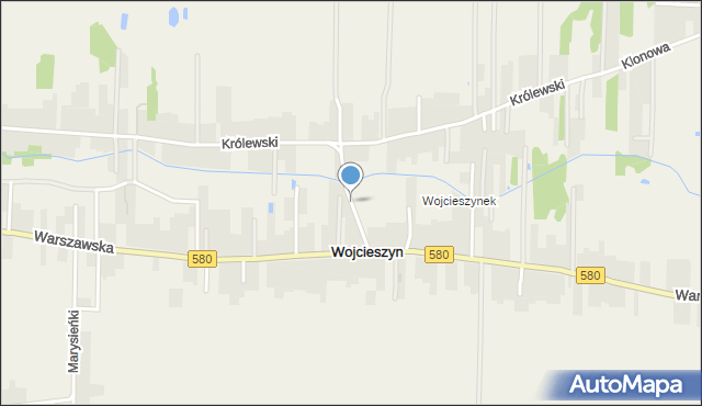 Wojcieszyn gmina Stare Babice, Wspólna, mapa Wojcieszyn gmina Stare Babice