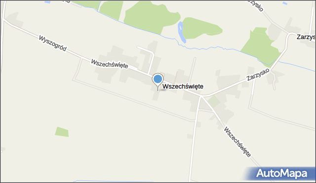 Wszechświęte gmina Oleśnica, Wszechświęte, mapa Wszechświęte gmina Oleśnica