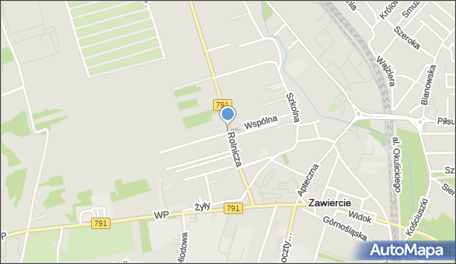 Zawiercie, Wspólna, mapa Zawiercie