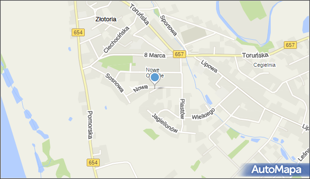 Złotoria gmina Lubicz, Wspólna, mapa Złotoria gmina Lubicz