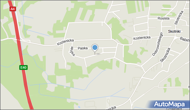 Kraków, Wujka Jakuba, ks., mapa Krakowa