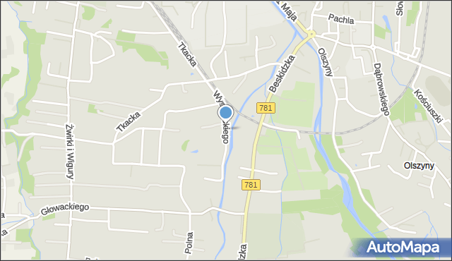Andrychów, Wyszyńskiego Stefana, ks. prym. kard., mapa Andrychów