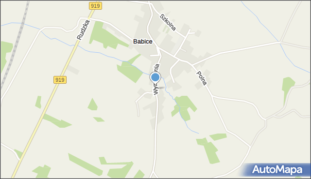 Babice gmina Nędza, Wyzwolenia, mapa Babice gmina Nędza