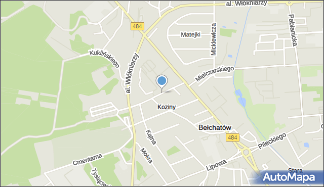 Bełchatów, Wyspiańskiego Stanisława, mapa Bełchatów