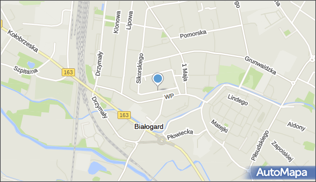 Białogard, Wybickiego Józefa, gen., mapa Białogard