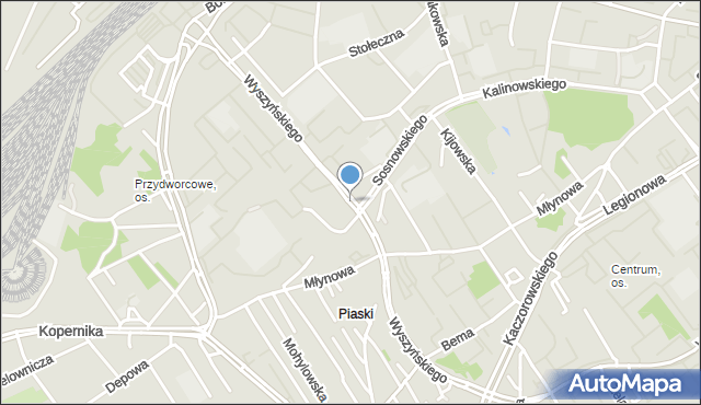 Białystok, Wyszyńskiego Stefana, ks. kard., mapa Białegostoku