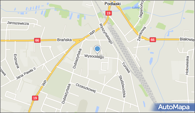 Bielsk Podlaski, Wysockiego Władysława, mapa Bielsk Podlaski