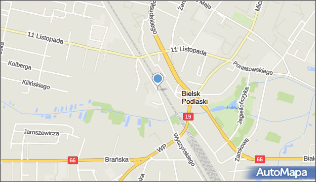 Bielsk Podlaski, Wyszyńskiego Stefana, ks. kard., mapa Bielsk Podlaski