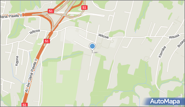 Bielsko-Biała, Wysłouchów Marii i Bolesława, mapa Bielsko-Białej